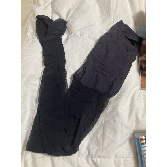 JC Penney SHEEREST SUPPORT Pantyhose QUEEN Short Off Black Control Top Sheer Toe - Picture 4 of 4